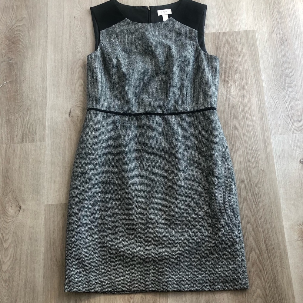 Women’s Loft Ann Taylor Sz 12 black and Gray Dress
